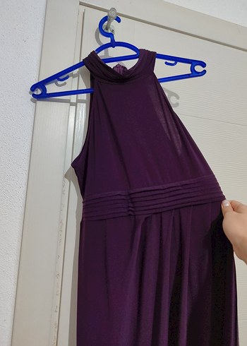 38 Beden Mürdüm halter yaka Drapeli elbise m