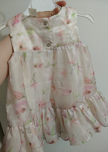 H&M hm Kız Çocuk Pembe Çiçekli Kolsuz Elbise