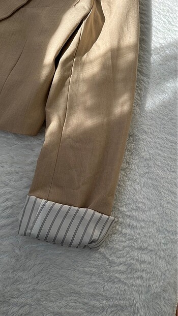 xs Beden camel Renk BERSHKA BLAZER CROP CEKET