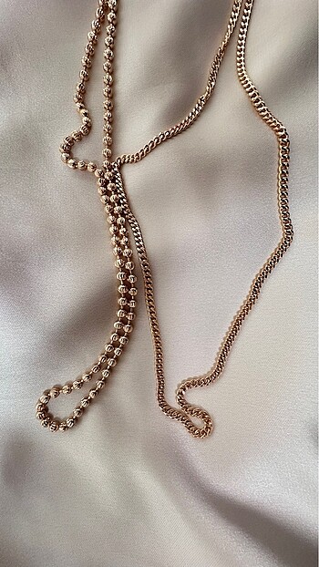 Beden altın Renk Xp Rose Gold Zincir Kolye 50 cm
