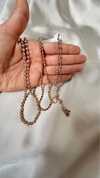 Desenli Xp Zincir Kolyeler Rose Gold