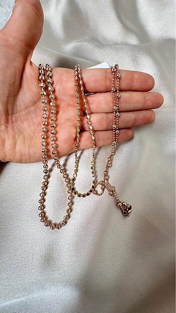 Beden Desenli Xp Zincir Kolyeler Rose Gold