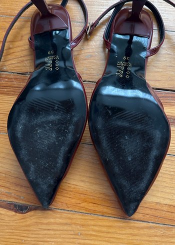 Diğer Bordo Parlak Stiletto Topuklu Kadın Ayakkabı