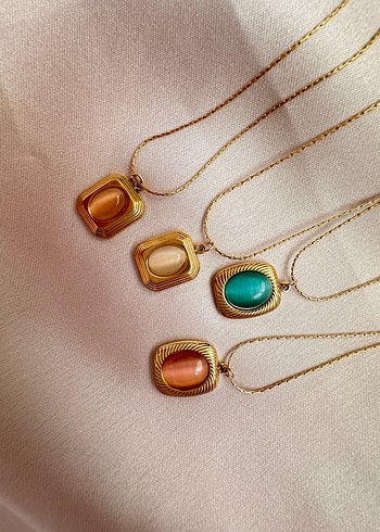 American Vintage Çelik Altın Renkli Midi Bohem Çelik Kolyeler (Adet)