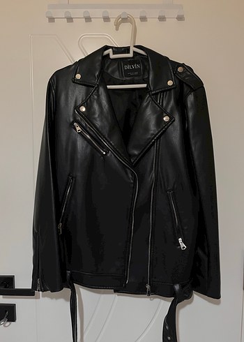 DİLVİN UZUN BİKER DERİ CEKET - Görsel 2