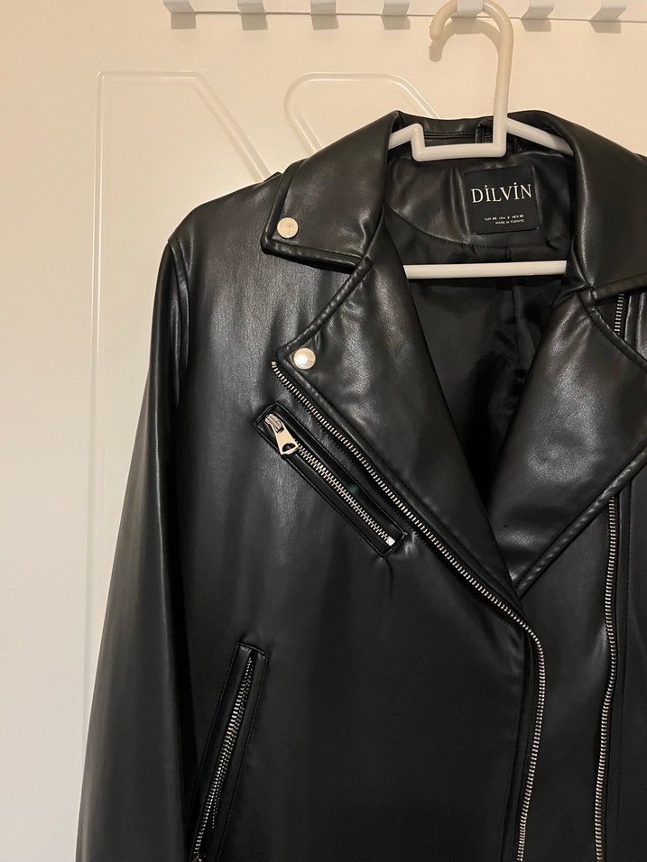 DİLVİN UZUN BİKER DERİ CEKET - Görsel 3