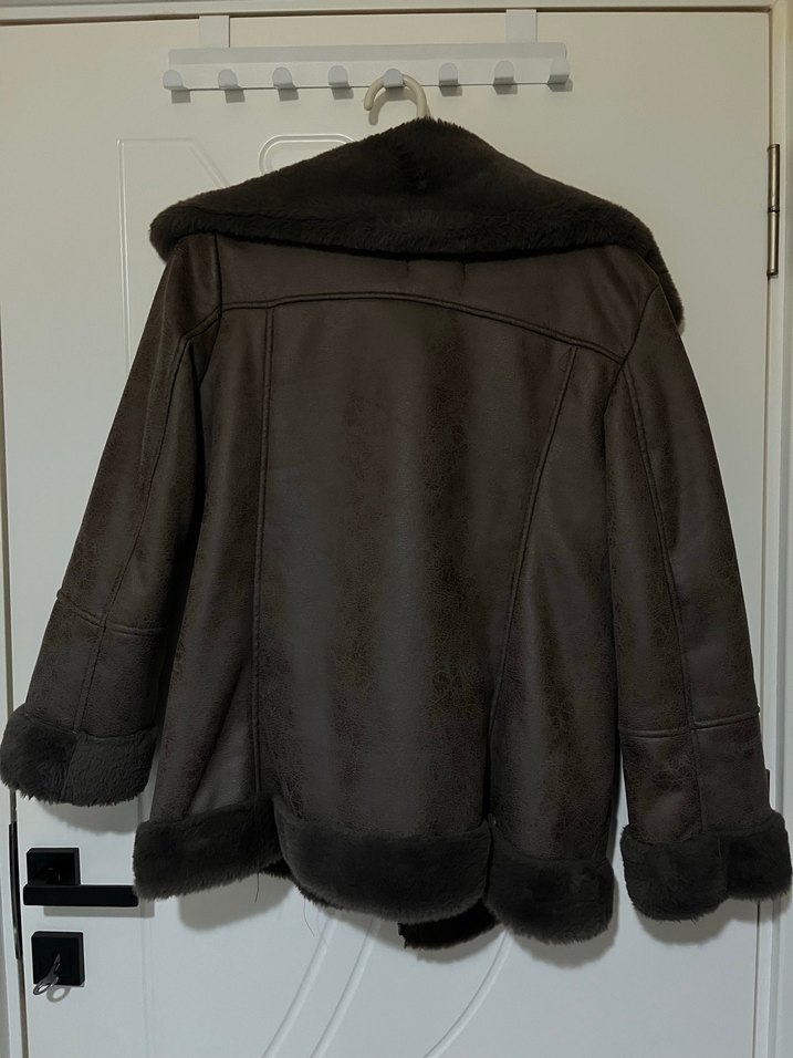 KAHVERENGİ KÜRK SÜET CEKET - Görsel 4