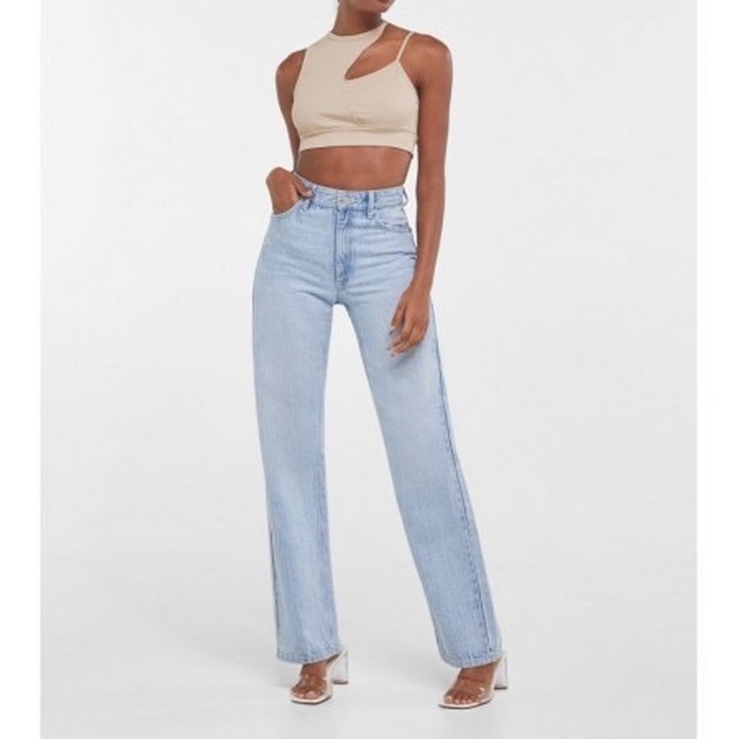 Bershka Fitilli Asimetrik Crop Top - Görsel 2