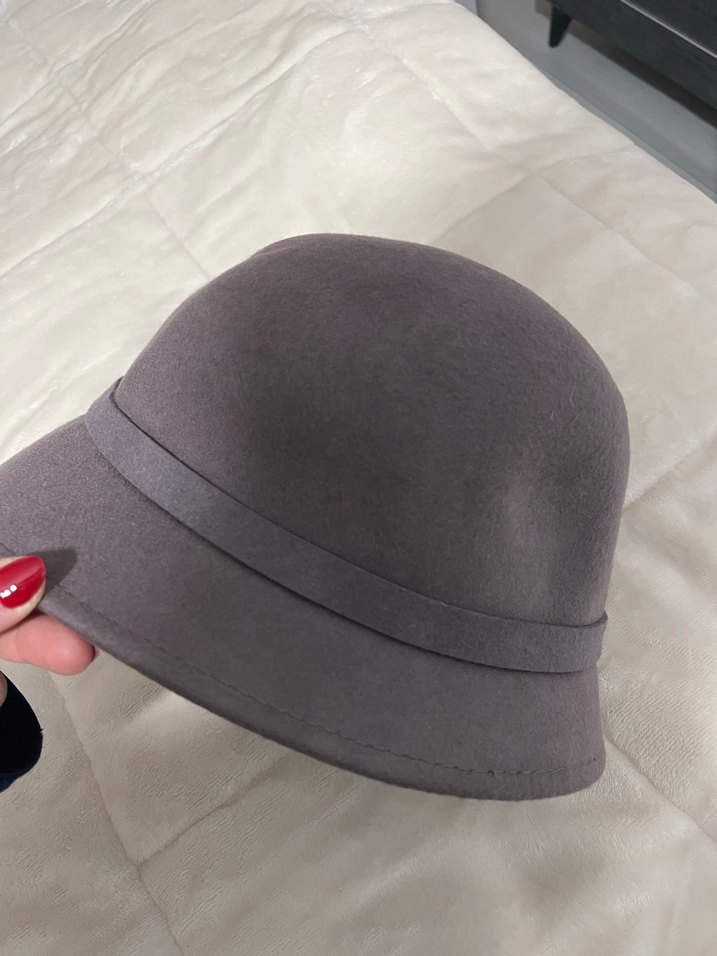 Park Bravo Gri Kadın Şapka Çiçek ve Tül Detaylı - Görsel 2