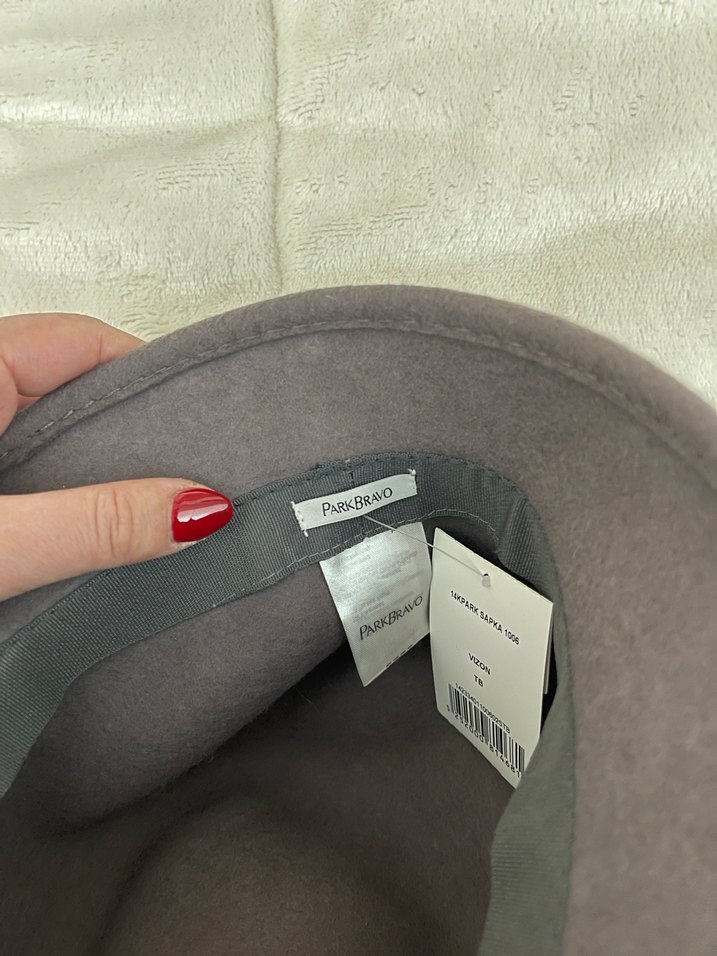 Park Bravo Gri Kadın Şapka Çiçek ve Tül Detaylı - Görsel 3