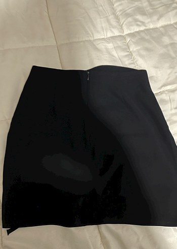 Siyah Drapeli Büzgülü Mini Etek - Görsel 5