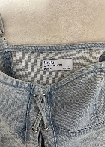 Bershka Düğmeli Denim Kadın Büstiyer - Görsel 4