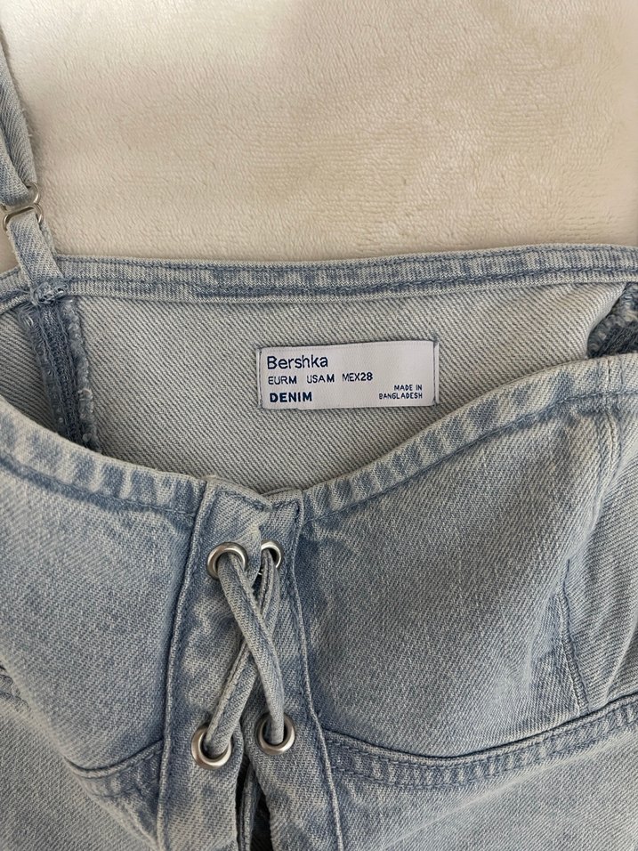 Bershka Düğmeli Denim Kadın Büstiyer - Görsel 4