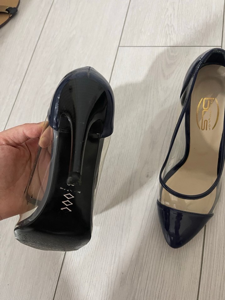 Lacivert Rugan Stiletto Kadın Topuklu - Görsel 4