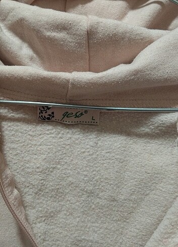 l Beden pembe Renk Pembe kapüşonlu sweatshirt hırka 