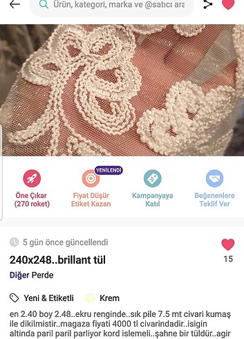 Sık pile tül perde 