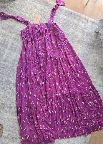 Vintage Love Mor Bohem Uzun Elbise