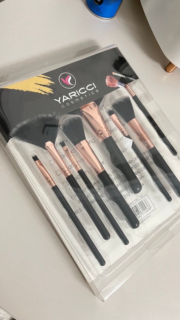 8 Parça Siyah Makyaj Fırçası Seti - Görsel 3