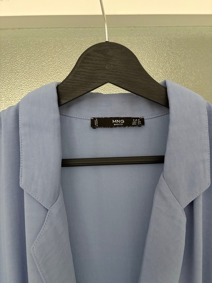 Mango Mavi Dökümlü Kısa Tulum - Görsel 5