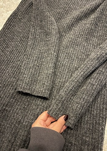 H&M Gri Triko Uzun Kadın Elbise - Görsel 6