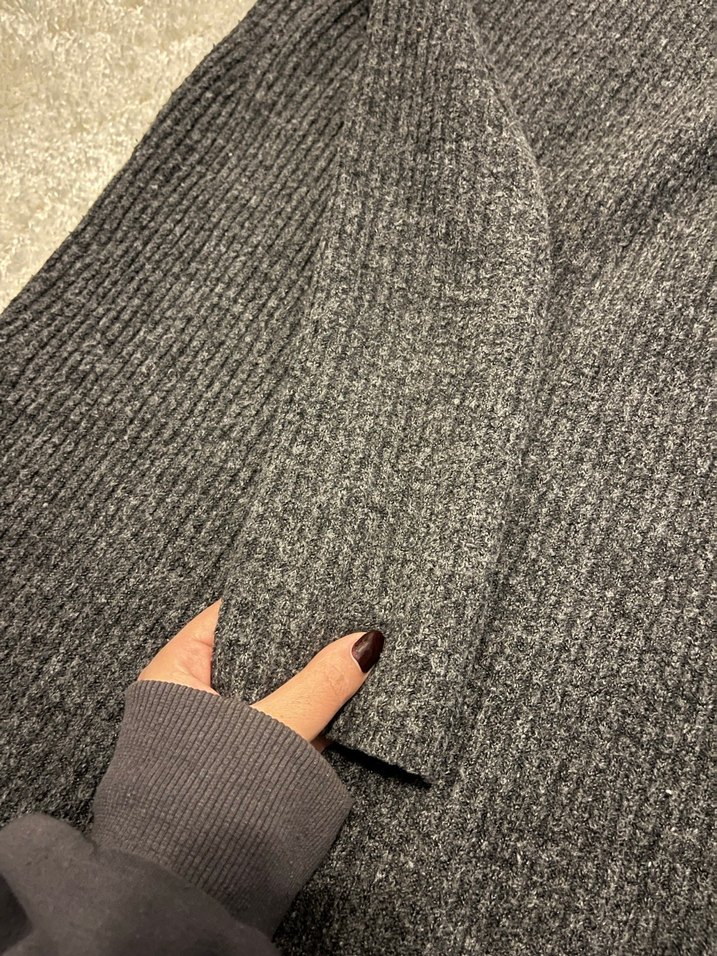 H&M Gri Triko Uzun Kadın Elbise - Görsel 5