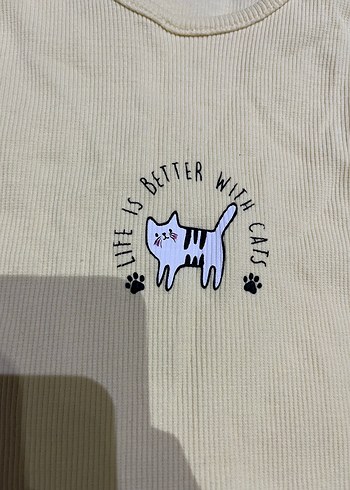 Kızlar için Sarı Baskılı Pamuklu Atlet - Görsel 3