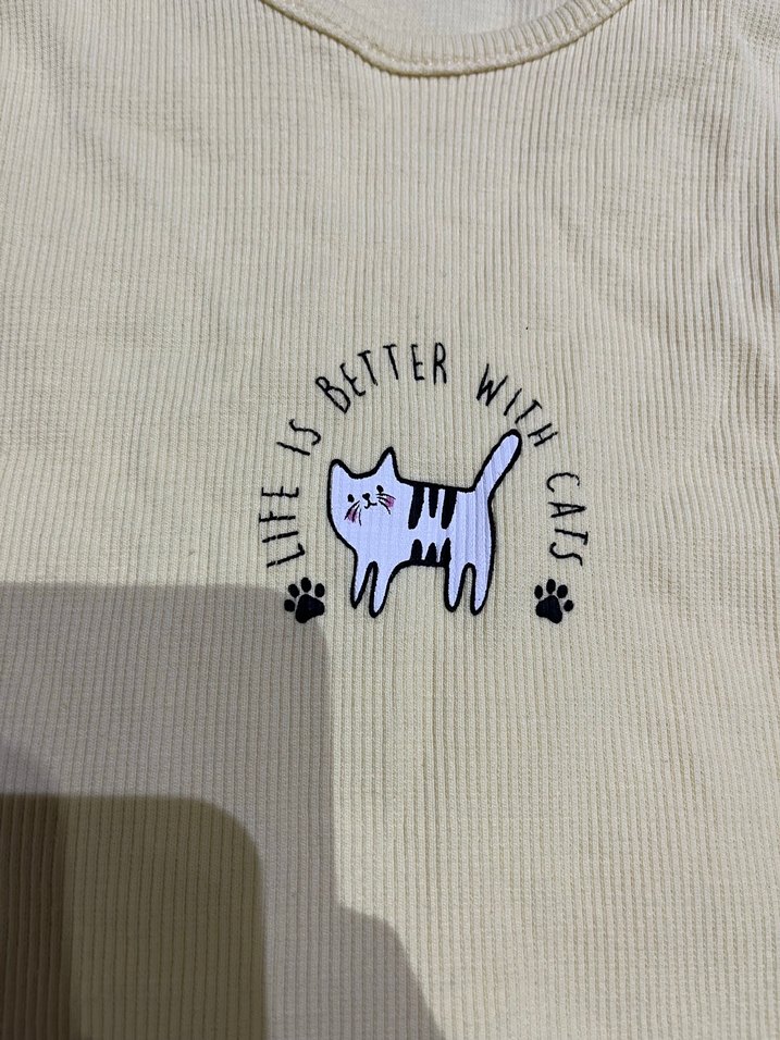 Kızlar için Sarı Baskılı Pamuklu Atlet - Görsel 3