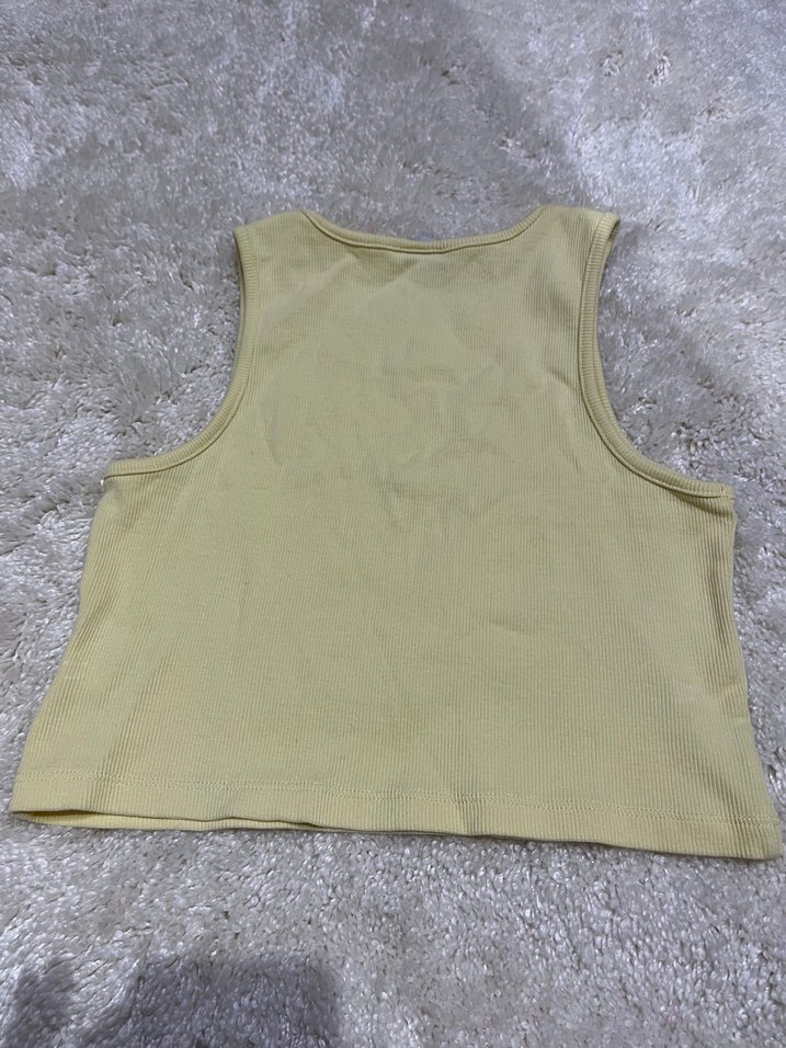 Kızlar için Sarı Baskılı Pamuklu Atlet - Görsel 4