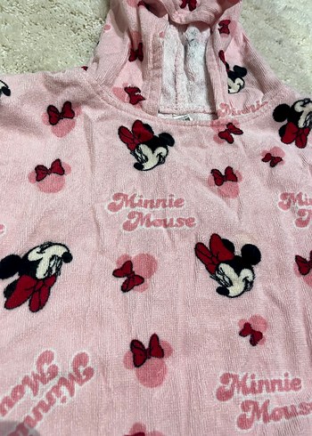LCW Minnie Mouse Kapüşonlu Kız Panço - Görsel 3