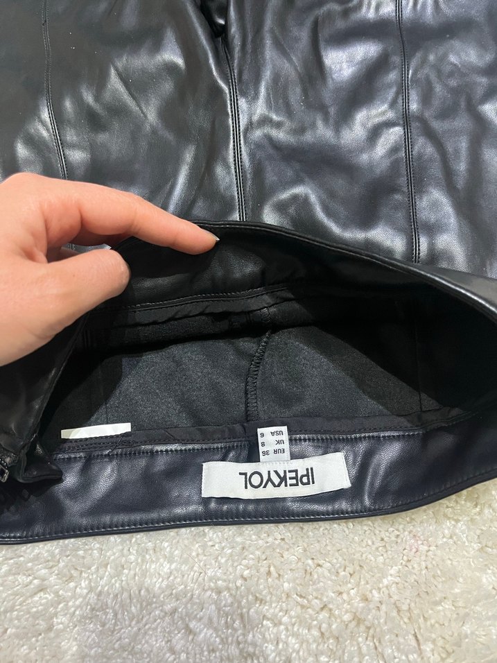 İpekyol Siyah Rugan Kemerli Pantolon - Görsel 3