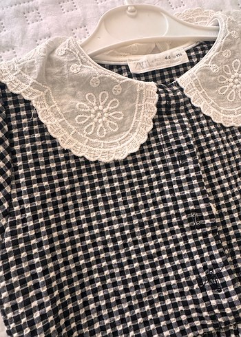 5 Yaş Beden Düğmeli, yakalı, pamuklu kız elbisesi vintage