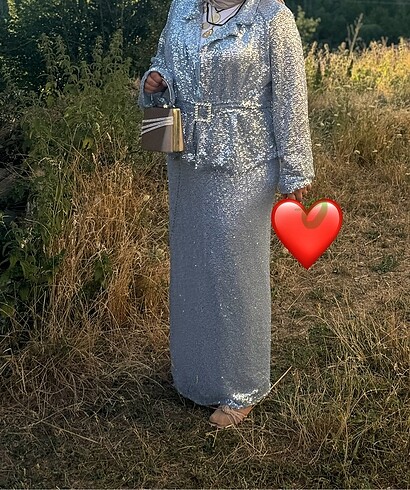 Bebe mavisi tesettür abiye takım