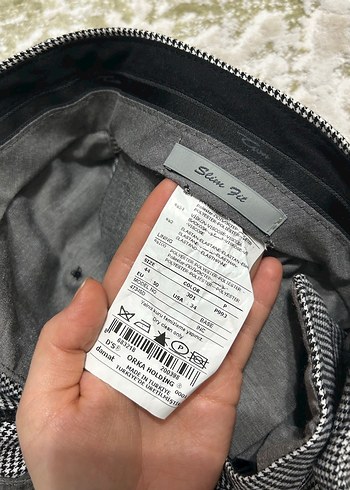 Gri Pilili Midi Kumaş Pantolon - Görsel 2