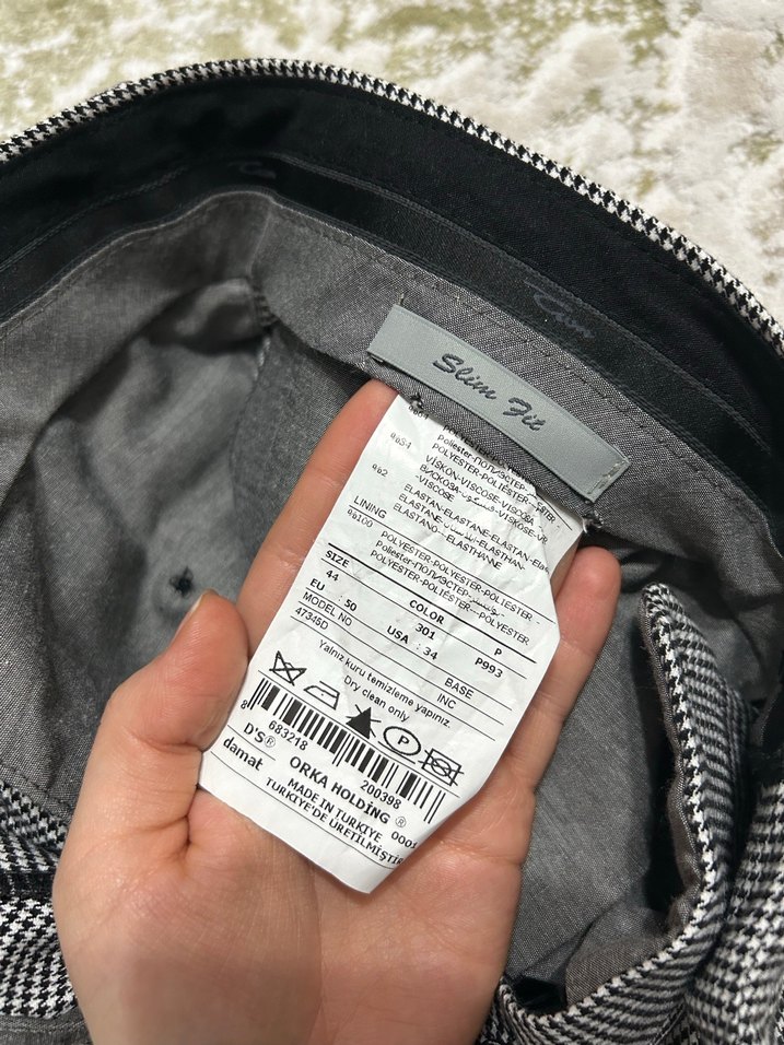 Gri Pilili Midi Kumaş Pantolon - Görsel 2