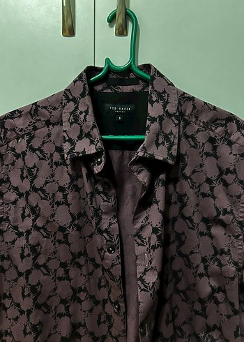 Mor Bağlama Desenli Düğmeli Erkek Gömlek - Görsel 3