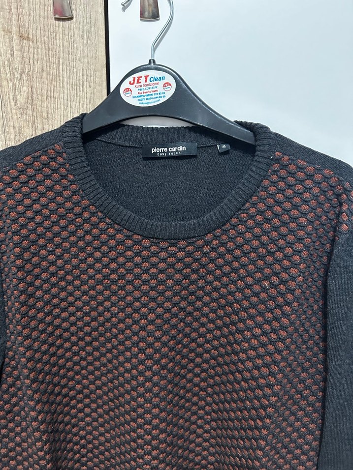 Erkek Kahverengi Triko Bisiklet Yaka Kazak - Görsel 2