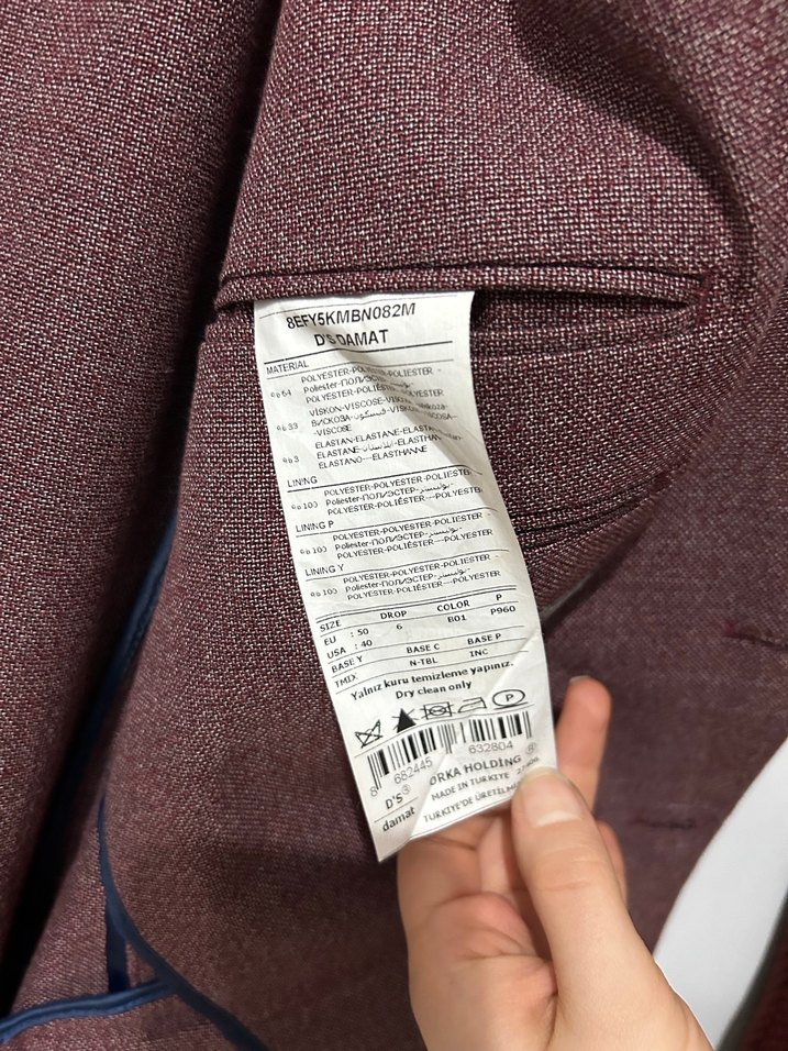 Bordo Erkek Düğmeli Regular Fit Ceket - Görsel 3