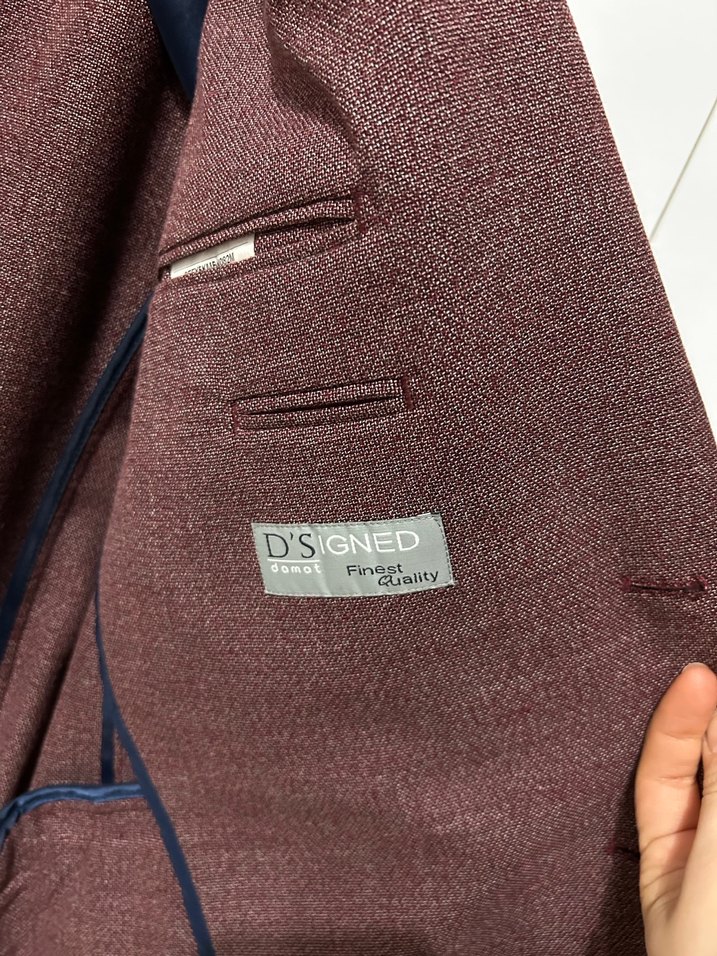 Bordo Erkek Düğmeli Regular Fit Ceket - Görsel 2