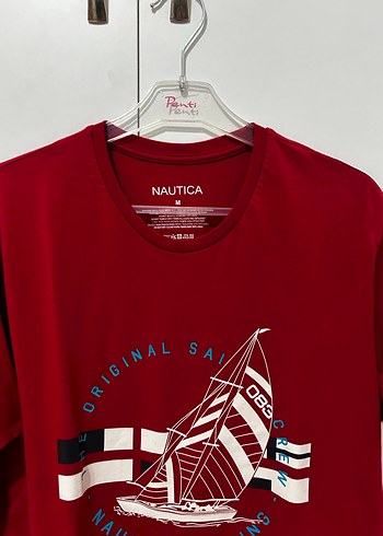 Kırmızı Nautica Baskılı Erkek Tişört - Görsel 2