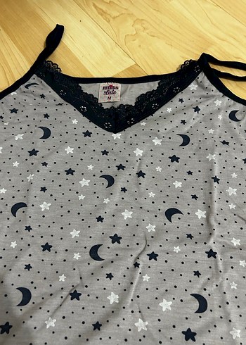 Gri Desenli Kadın Pijama Takımı - Görsel 2