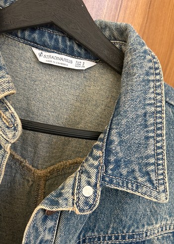 Stradivarius Düğmeli Kadın Midi Denim Ceket