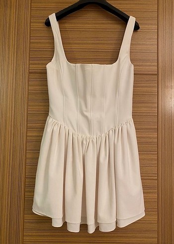 Zara Beyaz Mini Elbise - Görsel 3