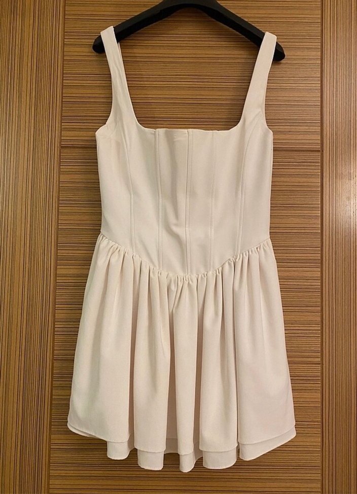 Zara Beyaz Mini Elbise - Görsel 3