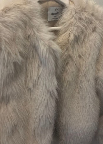 Bej Kadın Kürk Detaylı Midi Kaban - Görsel 2