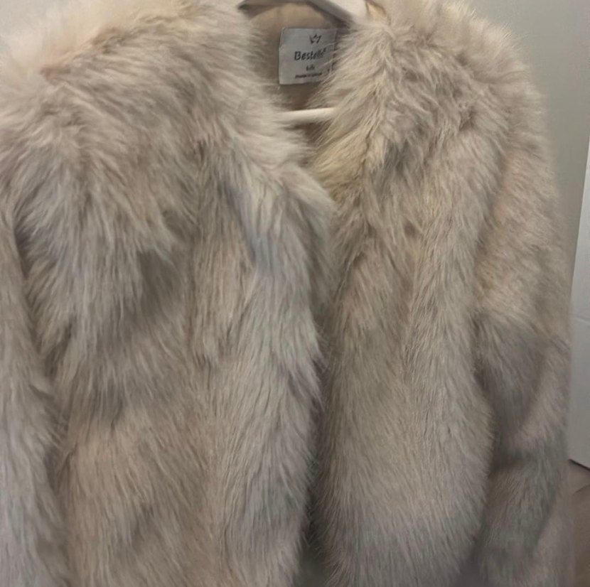 Bej Kadın Kürk Detaylı Midi Kaban - Görsel 2