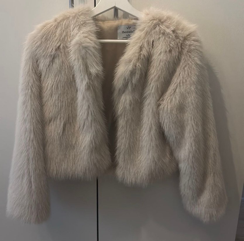 Bej Kadın Kürk Detaylı Midi Kaban - Görsel 3