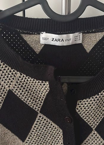 Zara Ekose Desenli Triko Hırka - Görsel 2