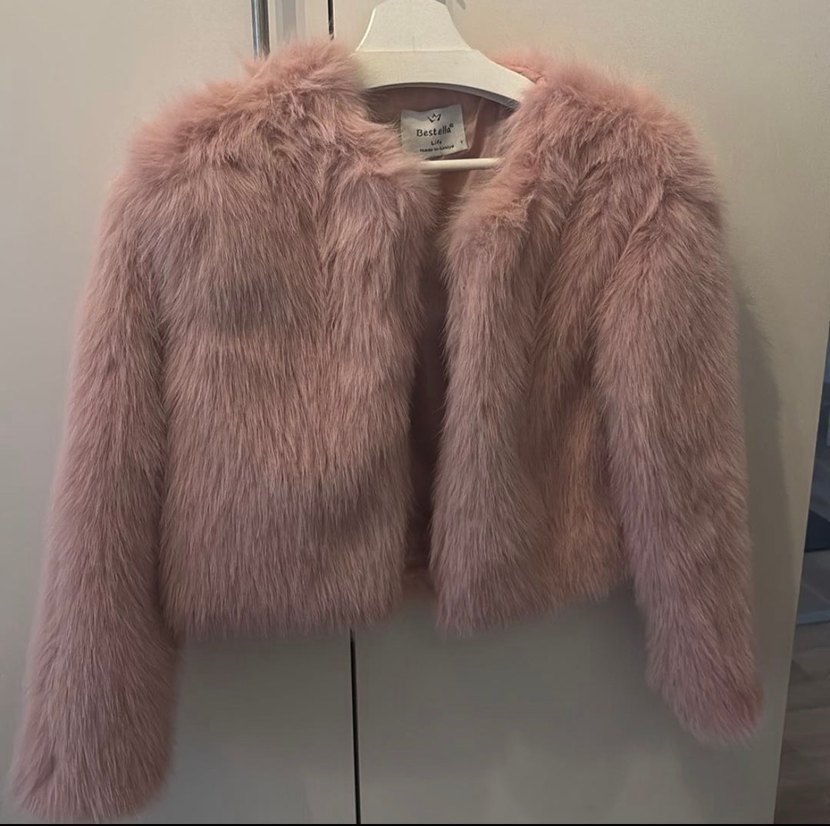 Pudra Kadın Kürk Detaylı Midi Ceket - Görsel 2