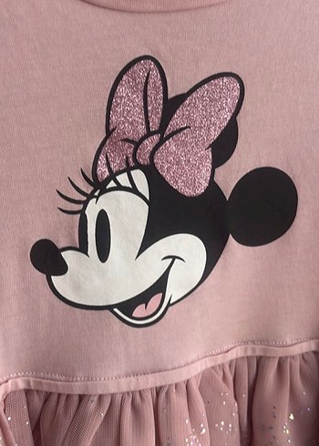 Uzun Kollu Pembe Kız Çocuk Elbise - Görsel 2