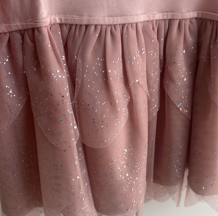 Uzun Kollu Pembe Kız Çocuk Elbise - Görsel 3